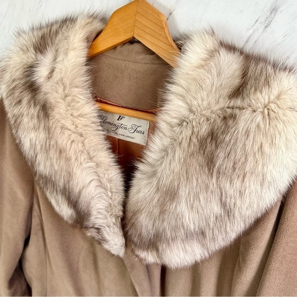 Vintage Flemington Furs Lorendale Wool Silk Button Collard Long Coat SZ XL - Picture 2 of 4
